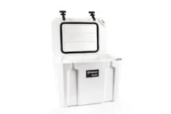 Petromax Kühlbox 25 Liter Alpenweiß - Grillfürst DEAL Inkl. Sitzkissen, Haft-Unterlage Und Einsatzkorb -Camping-Abenteuer Petromax Kuehlbox kx25 alpenweiss open