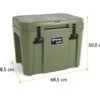 Petromax Kühlbox 50 Liter Oliv - Inkl. Sitzkissen, Haft-Unterlage Und Einsatzkorb -Camping-Abenteuer Petromax Kuehlbox kx50 oliv Abmessungen aussen