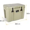 Petromax Kühlbox 50 Liter Sand - Inkl. Sitzkissen, Haft-Unterlage Und Einsatzkorb -Camping-Abenteuer Petromax Kuehlbox kx50 sand Abmessungen aussen
