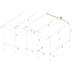 Brand Dachstange Vorzelt Gebogen, Stahl 25x1 Mm, 270-320 Cm